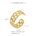Double layer cuban chain open ring in 316L stainless steel with colorful enamel stars - Multicolor Star Style (HR0003G31-3)
