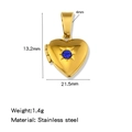 Golden heart locket pendant with blue zircon stone, made of durable stainless steel - Gold (Blue Zircon)