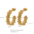 Orecchini a cerchio C in oro 18k minimalisti con texture granulata in acciaio inossidabile 316L - Stile Forma C a Consistenza Granulare (HE0015G10)
