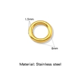 Anneau torsadé doré en acier inoxydable de 1,5mm avec diamètre intérieur de 8mm - Épaisseur 1,5mm Diamètre Extérieur 8mm / Or (HP0256G07)