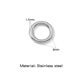 Connecteur anneau torsadé en acier inoxydable argenté 8mm épaisseur 1,5mm pour bijoux - Épaisseur 1,5mm Diamètre Extérieur 8mm / Argent (HP0256S07)