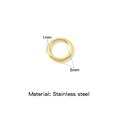 Anneau torsadé en acier inoxydable doré de 1mm et 6mm pour la création de bijoux DIY - Épaisseur 1mm Diamètre Extérieur 6mm / Or (HP0256G03)