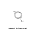 Anneau torsadé poli en acier inoxydable de 1mm x 6mm pour la création de bijoux DIY - Épaisseur 1mm Diamètre Extérieur 6mm / Argent (HP0256S03)