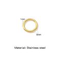 Anneau torsadé doré en acier inoxydable de 8mm pour la création de bijoux DIY - Épaisseur 1mm Diamètre Extérieur 8mm / Or (HP0256G05)