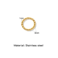 Bague torsadée dorée en acier inoxydable 1mm épaisseur et 8mm diamètre pour création bijoux - Épaisseur 1mm Diamètre Extérieur 8mm / Or (HP0256G13)