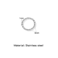 Anneau torsadé en acier inoxydable argenté, épaisseur 1mm et diamètre intérieur 8mm - Épaisseur 1mm Diamètre Extérieur 8mm / Argent (HP0256S13)