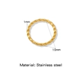 Bague torsadée dorée 1mm en acier inoxydable minimaliste avec diamètre de 10mm - Épaisseur 1mm Diamètre Extérieur 10mm / Or (HP0256G14)