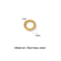 Anneau connecteur torsadé doré de 5mm en acier inoxydable pour bijoux DIY épaisseur 1mm - Épaisseur 1mm Diamètre Extérieur 5mm / Or (HP0256G10)