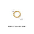 Bague torsadée minimaliste en acier inoxydable doré avec diamètre de 7mm - Épaisseur 1mm Diamètre Extérieur 7mm / Or (HP0256G12)