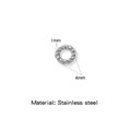 Anneau de connexion torsadé en acier inoxydable pour bijoux, diamètre de 4mm - Épaisseur 1mm Diamètre Extérieur 4mm / Argent (HP0256S09)