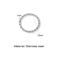 Bague torsadée en acier inoxydable argenté de 1 mm avec diamètre interne de 10 mm - Épaisseur 1mm Diamètre Extérieur 10mm / Argent (HP0256S14)