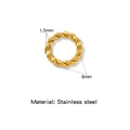 Anneau torsadé doré en acier inoxydable 8mm pour bijoux, épaisseur de 1,5mm - Épaisseur 1,5mm Diamètre Extérieur 8mm / Or (HP0256G15)