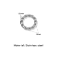 Connecteur anneau torsadé en acier inoxydable 1,5mm pour bijoux diamètre 8mm - Épaisseur 1,5mm Diamètre Extérieur 8mm / Argent (HP0256S15)