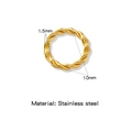 Bague torsadée dorée de 1,5mm en acier inoxydable poli pour création bijoux - Épaisseur 1,5mm Diamètre Extérieur 10mm / Or (HP0256G16)