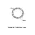 Bague torsadée en acier inoxydable argenté de 10mm de diamètre et 1,5mm de largeur - Épaisseur 1,5mm Diamètre Extérieur 10mm / Argent (HP0256S16)