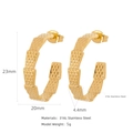 Orecchini a cerchio dorati stile scaglie di drago in acciaio inossidabile 316L chic - Stile Scaglia di Serpente a Rombo (HE0015G23)