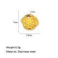 Hammered 18K gold plated stainless steel heart pendant 7.5x7mm with sizing specs - Hammered Plate Gold (HP0246G01)
