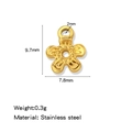 18K gold plated stainless steel flower pendant charm with 9.7mm height and embossed texture - Sunflower Gold (HP0246G02)
