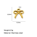 18K gold plated stainless steel bow tie charm pendant for DIY jewelry making 0.3g - Bow Gold (HP0246G15)