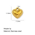 Golden stainless steel heart pendant with beaded edge and embossed relief design - Heart Gold (HP0246G03)