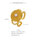 Detailansicht des Retro-C-Rings aus 316L Edelstahl mit weißem Kunststeinbesatz - 白色水钻款(HR0003G39-1)