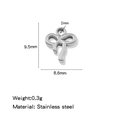 Silver stainless steel bow pendant measuring 9.5mm by 8.6mm for jewelry making - Bow Steel (HP0246S14)