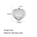 Silver stainless steel heart pendant with scroll embossed texture and 18K gold plating - Heart Steel (HP0246S11)