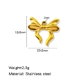 18K gold plated stainless steel bow pendant with dimensions 19.6mm and 20.6mm - Bow Gold (HP0246G16)