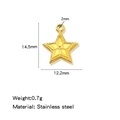 Star-shaped 18K gold plated stainless steel pendant charm with 12.2mm width - Star Gold (HP0246G17)