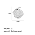 Irregular silver stainless steel round pendant with hammered texture and 7.5x7mm size detail - Hammered Plate Steel (HP0246S01)