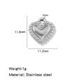 Polished silver stainless steel heart pendant with beaded edge and 2mm hole size - Heart Steel (HP0246S03)