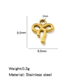 18K gold plated stainless steel bowknot pendant measuring 9.5mm with 2mm ring hole - Bow Gold (HP0246G14)