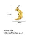 18K gold plated stainless steel crescent moon face charm, 19.2mm vintage style pendant - Moon Gold (HP0246G18)