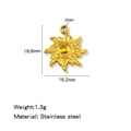 18K gold plated stainless steel sun pendant with 18.8mm height and 16.2mm width dimensions - Sun Gold (HP0246G19)
