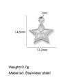 Star-shaped stainless steel pendant with white shell inlay and detailed dimensions - Star Gold (HP0246S17)