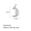 18K gold plated stainless steel crescent moon face pendant with detailed dimensions - Moon Steel (HP0246S18)