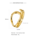Minimalist 18k gold plated stainless steel double layer ring with 316L material markings - Double-Layer Design