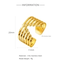 18k gold plated stainless steel multi-layer hollow fan ring specs 20x11mm - Bone Fan