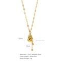 Detail of gold 18K gourd pendant with tassels made of 316L stainless steel - Gold Gourd Tassel Style (HN0060)