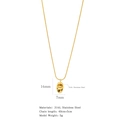 Detalle de collar de acero inoxidable 316L con colgante yuanbao dorado y medidas - Estilo Lingote de Oro (HN0059)