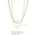 Dettaglio della collana a doppio strato in oro 18K con catena a serpente e a fune piatta - Stile Doppio Strato Catena a Spina di Pesce E Corda Oro (HN0069)