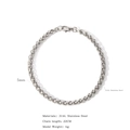Vintage 316L stainless steel keel chain bracelet in silver finish with lobster clasp - Steel Medium