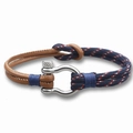 Brown Leather Red White Blue Woven (C01)