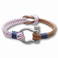 Brown Leather Red White Blue Spiral (C02)
