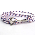 Paracord viking anchor bracelet with polished silver hammer hook in red, white and blue - Red/White/Blue Style (SCT-04)