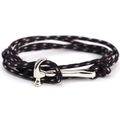 Pulsera trenzada azul roja blanca con dije de martillo de plata para hombre y mujer - Estilo Patchwork Azul/Rojo/Blanco (SCT10)