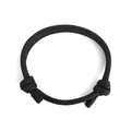 Minimalist black paracord anchor bracelet with adjustable slide knot for men and women - Woven Style / Black