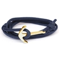 Bracelet en paracorde bleu marine pour homme avec fermoir ancre dorée et gravure VIKINGS - Bleu Marine