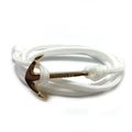 Détail du bracelet ancre en paracorde blanche avec boucle dorée et gravure Vikings gravée - Blanc