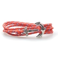 Bracelet ancre marin tressé à la main en nylon orange et bleu pour homme et femme - Mélange Orange Bleu Blanc (SC-06)